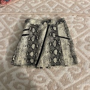 Snakeskin mini skirt